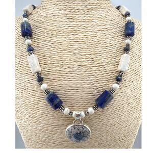 Artisan Multi Gemstone K2 Jasper Lapis Calcite Necklace
